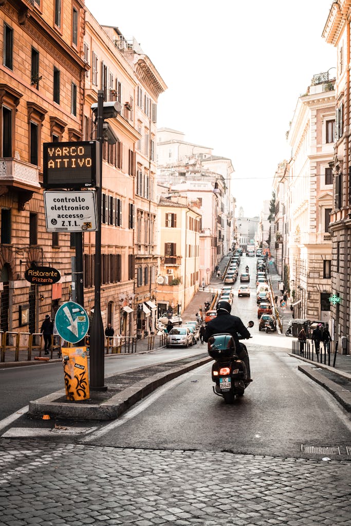 vibrant street in Rome