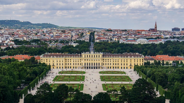 Schönbrunn Palace and gardens in Vienna